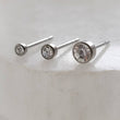 Load image into Gallery viewer, Titanium Diamond CZ Studs • Bezel Set • Implant Grade • Modern Style • Multiple Piercings • Ear Stack • Minimalist • Sparkle Studs • 20G