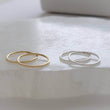 Load image into Gallery viewer, Sleeper Hoops • Thin Gold Hoop Earrings • Continuous Hoops • Endless Hoops • Comfort Hoops • Leave In Hoops • 20 Gauge • Delicate Jewelry