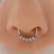 Load image into Gallery viewer, Iridescent Opal Septum Ring • Cartilage Hoop • Bendable Hoop • Surgical Steel • Body Jewelry • 16 Gauge • Nose Hoop • Daith • Helix