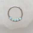 Load image into Gallery viewer, Iridescent Opal Septum Ring • Cartilage Hoop • Bendable Hoop • Surgical Steel • Body Jewelry • 16 Gauge • Nose Hoop • Daith • Helix