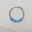 Load image into Gallery viewer, Iridescent Opal Septum Ring • Cartilage Hoop • Bendable Hoop • Surgical Steel • Body Jewelry • 16 Gauge • Nose Hoop • Daith • Helix