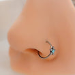 Load image into Gallery viewer, Modern Flower Nose Ring • Daisy Flower • Crystal Flower • Surgical Steel • Body Jewelry • Cute Nose Jewelry • 20 Gauge • Dainty • Feminine
