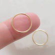 Load image into Gallery viewer, Sleeper Hoops • Thin Gold Hoop Earrings • Continuous Hoops • Endless Hoops • Comfort Hoops • Leave In Hoops • 20 Gauge • Delicate Jewelry