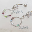 Load image into Gallery viewer, Flower Belly Ring • Floral Circle Dangle • Pastel Flowers • 14 Gauge • Body Jewelry • Floral Belly Ring • Navel Ring • Belly Button Piercing