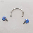 Load image into Gallery viewer, Luminous Opal Septum Ring • Horseshoe Ring • Daith • Lip • Cartilage • Lobe • 16 Gauge • Surgical Steel • Circular Barbell • Body Jewelry