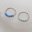 Load image into Gallery viewer, Iridescent Opal Septum Ring • Cartilage Hoop • Bendable Hoop • Surgical Steel • Body Jewelry • 16 Gauge • Nose Hoop • Daith • Helix