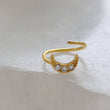 Load image into Gallery viewer, Tiny Crescent Moon Nose Ring • Pavé Diamond CZ • 20 Gauge Bendable Hoop • Rook • Tragus • Daith • Helix • Body Jewelry • Dainty Nose Hoop