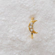Load image into Gallery viewer, Tiny Crescent Moon Nose Ring • Pavé Diamond CZ • 20 Gauge Bendable Hoop • Rook • Tragus • Daith • Helix • Body Jewelry • Dainty Nose Hoop