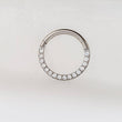 Load image into Gallery viewer, Micro Pavé Front Facing Clicker Hoops
