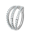 Load image into Gallery viewer, Triple Pavé Diamond CZ Clicker Hoop • 16 Gauge Hinged Segment Hoop • Multiple Piercings • Ear Stack • Gold Double Hoop • Cartilage