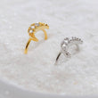 Load image into Gallery viewer, Tiny Crescent Moon Nose Ring • Pavé Diamond CZ • 20 Gauge Bendable Hoop • Rook • Tragus • Daith • Helix • Body Jewelry • Dainty Nose Hoop