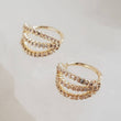 Load image into Gallery viewer, Triple Pavé Diamond CZ Clicker Hoop • 16 Gauge Hinged Segment Hoop • Multiple Piercings • Ear Stack • Gold Double Hoop • Cartilage