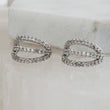 Load image into Gallery viewer, Triple Pavé Diamond CZ Clicker Hoop • 16 Gauge Hinged Segment Hoop • Multiple Piercings • Ear Stack • Gold Double Hoop • Cartilage
