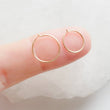 Load image into Gallery viewer, Dainty 14 Karat Gold Hoops • 14k Hoop Earrings • Small Gold Hoops • Thin Lightweight Hoops • Delicate Earrings • Solid 14 Karat Gold