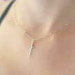 Load image into Gallery viewer, Dagger Necklace • Edgy Jewelry • Layering Necklace • Goth Style • Knife Charm • Badass Style • Sword Charm • Layering Necklace