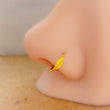 Load image into Gallery viewer, Little Leaf Nose Ring • Sterling Silver Nose Hoop • Cartilage Hoop • Feather Earrings • Dainty Nose Hoop • 20 Gauge • Gold Nose Ring