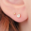 Load image into Gallery viewer, Teardrop Titanium Flat Back Studs • Threadless Push In Bezel Set Teardrop CZ • 20 Gauge • Tiny Comfort Studs • Nap Earrings • Ear Stack