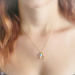 Load image into Gallery viewer, Wishbone & Evil Eye Necklace • Protection Amulets • Gold Wishbone Charm • Personalized Evil Eye Necklace • Good Luck Charms • Make A Wish