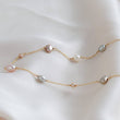 Load image into Gallery viewer, Multi Pearl Station Necklace • Mixed Pearls On A Delicate Chain • Dainty Colored Pearl necklace • Bridesmaid gift • Small Freshwater Pearls