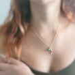 Load image into Gallery viewer, Italian Horn & Evil Eye Necklace • Protection Amulets • Dainty Layering Necklace • Gold Italian Horn • Lucky Charms • Waterproof Necklace
