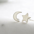Load image into Gallery viewer, Mix & Match Crescent Moon and Star Stud Earrings • Tiny Moon and Star • Stacking Earrings • Dainty Studs • Celestial Stud Earrings