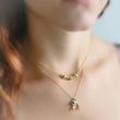 Load image into Gallery viewer, Wishbone & Evil Eye Necklace • Protection Amulets • Gold Wishbone Charm • Personalized Evil Eye Necklace • Good Luck Charms • Make A Wish