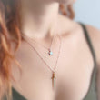 Load image into Gallery viewer, Dagger Necklace • Edgy Jewelry • Layering Necklace • Goth Style • Knife Charm • Badass Style • Sword Charm • Layering Necklace