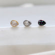 Load image into Gallery viewer, Teardrop Titanium Flat Back Studs • Threadless Push In Bezel Set Teardrop CZ • 20 Gauge • Tiny Comfort Studs • Nap Earrings • Ear Stack