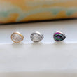 Load image into Gallery viewer, Teardrop Titanium Flat Back Studs • Threadless Push In Bezel Set Teardrop CZ • 20 Gauge • Tiny Comfort Studs • Nap Earrings • Ear Stack