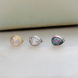 Load image into Gallery viewer, Teardrop Titanium Flat Back Studs • Threadless Push In Bezel Set Teardrop CZ • 20 Gauge • Tiny Comfort Studs • Nap Earrings • Ear Stack