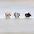 Load image into Gallery viewer, Teardrop Titanium Flat Back Studs • Threadless Push In Bezel Set Teardrop CZ • 20 Gauge • Tiny Comfort Studs • Nap Earrings • Ear Stack