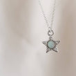 Load image into Gallery viewer, Opal Star Necklace • Dainty Layering Necklace • Celestial Jewelry • October Birthday Gift • CZ Diamond Accents