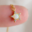 Load image into Gallery viewer, Opal Star Necklace • Dainty Layering Necklace • Celestial Jewelry • October Birthday Gift • CZ Diamond Accents