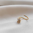 Load image into Gallery viewer, Diamond CZ Flower Nose Ring • 20 Gauge • Cubic Zirconia Flower Nose Hoop • Nose Jewelry • Dainty Nose Ring • Snug Nose Hoop