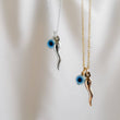 Load image into Gallery viewer, Tiny Italian Horn & Evil Eye Necklace • Good Luck Charms • Gold Italian Horn • Nazar Necklace • BFF Gift • Protection Amulets • Good Vibes