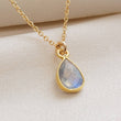 Load image into Gallery viewer, Labradorite Drop Necklace • Teardrop Gemstone Pendant • Solitaire Labradorite Necklace • Flashy Natural Labradorite • Layering Necklace