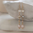 Load image into Gallery viewer, Multi Pearl Drop Earrings • Mixed Pearl Drops • Dainty Colored Pearls • Bridesmaid gift • Small Freshwater Pearls • Baroque Pearl Drops