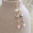 Load image into Gallery viewer, Multi Pearl Drop Earrings • Mixed Pearl Drops • Dainty Colored Pearls • Bridesmaid gift • Small Freshwater Pearls • Baroque Pearl Drops