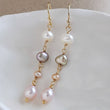 Load image into Gallery viewer, Multi Pearl Drop Earrings • Mixed Pearl Drops • Dainty Colored Pearls • Bridesmaid gift • Small Freshwater Pearls • Baroque Pearl Drops