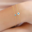 Load image into Gallery viewer, Dainty Evil Eye Bracelet • Nazar Charm • Dainty Gold Bracelet • Lucky Charm • Protection Amulet • Layering Bracelet