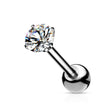 Load image into Gallery viewer, Titanium and Diamond CZ Ball Back Studs • 18 Gauge • Body Jewelry • Screw Back • Comfort Studs • Sleep In Studs • Cartilage • Cubic Zirconia