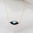 Load image into Gallery viewer, Dainty Evil Eye Necklace • Mother of Pearl Evil Eye • Delicate Necklace • Good Luck • Protection • Black or White Evil Eye