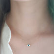 Load image into Gallery viewer, Dainty Evil Eye Necklace • Mother of Pearl Evil Eye • Delicate Necklace • Good Luck • Protection • Black or White Evil Eye