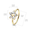 Load image into Gallery viewer, Diamond CZ Flower Nose Ring • 20 Gauge • Cubic Zirconia Flower Nose Hoop • Nose Jewelry • Dainty Nose Ring • Snug Nose Hoop