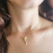 Load image into Gallery viewer, Italian Horn Cornicello Necklace • Personalized Initial & Birthstone • Good Luck Charm • Protection Amulet • Gold Horn Necklace • Waterproof