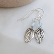 Load image into Gallery viewer, Leaf & Gemstone Drop Earrings • Choose Your Color • Custom Earrings • Boho Style • Nature Inspired • Mint Leaves • Dangle Earrings