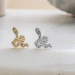 Load image into Gallery viewer, CZ Diamond Snake Stud • Flat Back Earrings • 16 Gauge Screw Back Studs • 316L Surgical Steel • Comfort Fit • Sleep In Earrings
