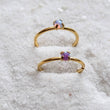 Load image into Gallery viewer, Dainty Opal Nose Ring • Thin Gold Nose Ring • 20 Gauge 316L Surgical Steel • Purple Opal • Waterproof • Dainty Nose Jewelry