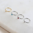 Load image into Gallery viewer, Tiny CZ Gemstone Nose Ring • Pretty & Delicate Nose Hoop • 20 Gauge Surgical Steel • Dainty Nose Ring •