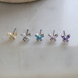 Load image into Gallery viewer, Butterfly Nose Bone • Diamond CZ Nose Stud • Purple Butterfly • Dainty Nose Jewelry • Tiny Butterfly Stud • Waterproof